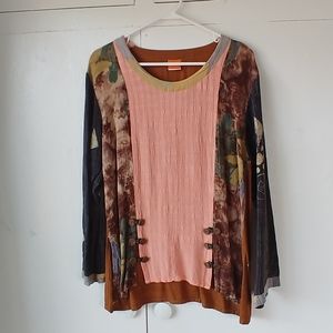 Koi Made in Bali Lagen Look Batik Tunic Top Size L